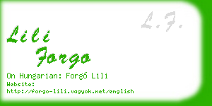 lili forgo business card