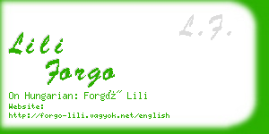 lili forgo business card